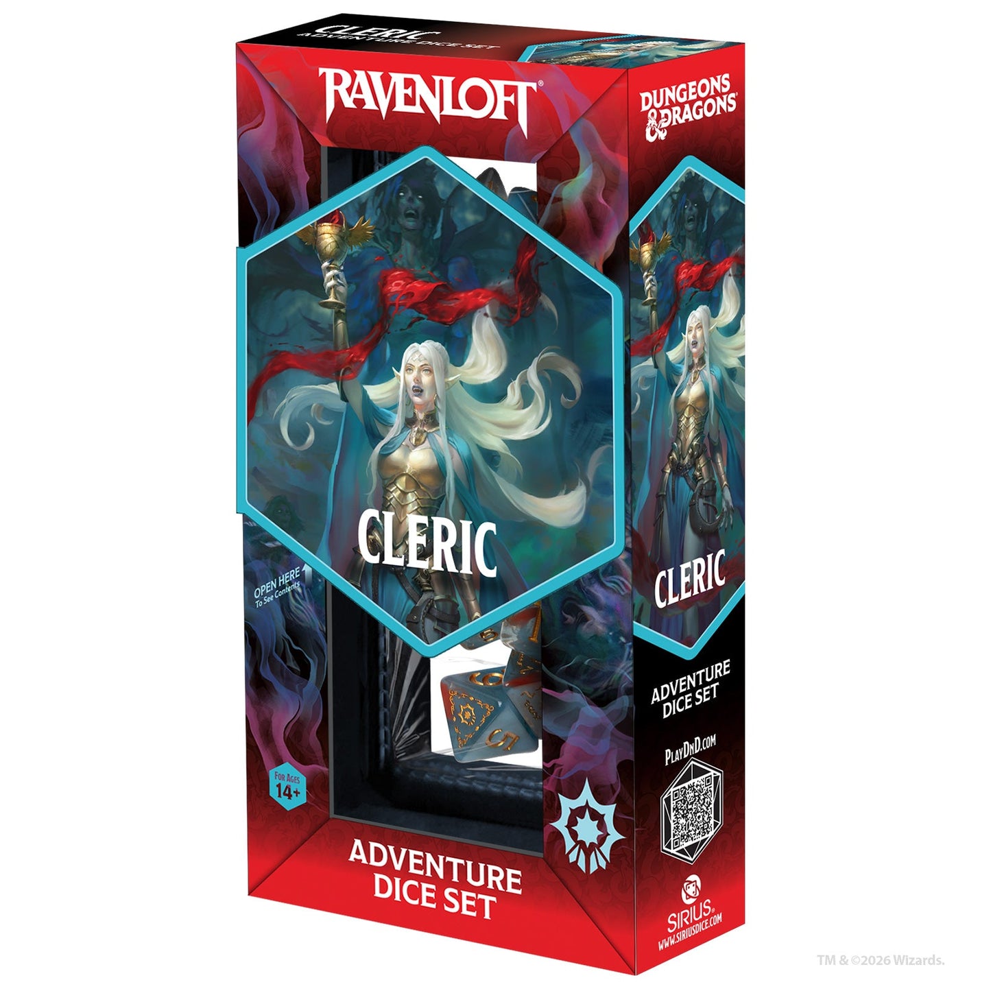 D&D Adventure Dice - Cleric: Light Blue, Red