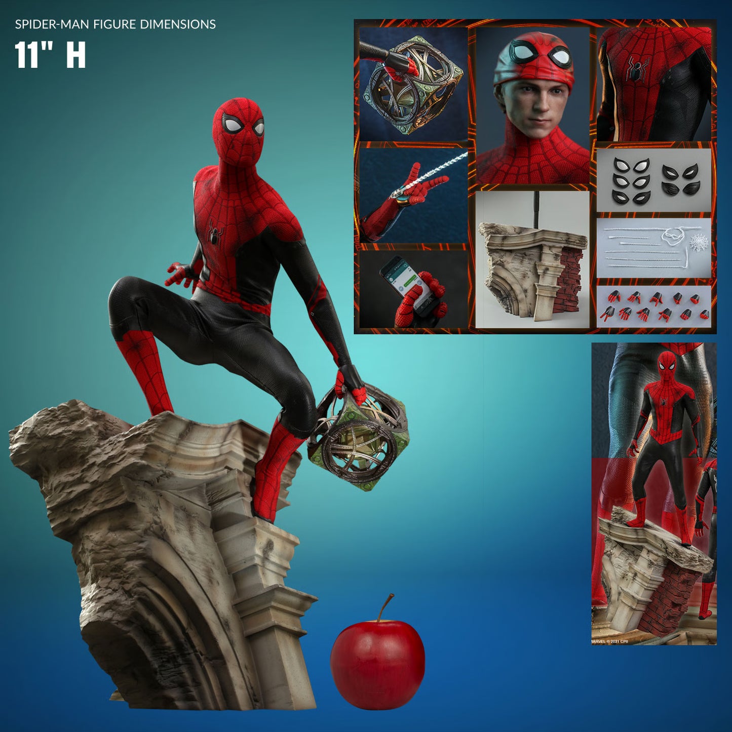 Spider-Man (Battling Version) Movie Promo Edition Sixth Scale Collectible Figure - Spider-Man: No Way Home (Hot Toys)