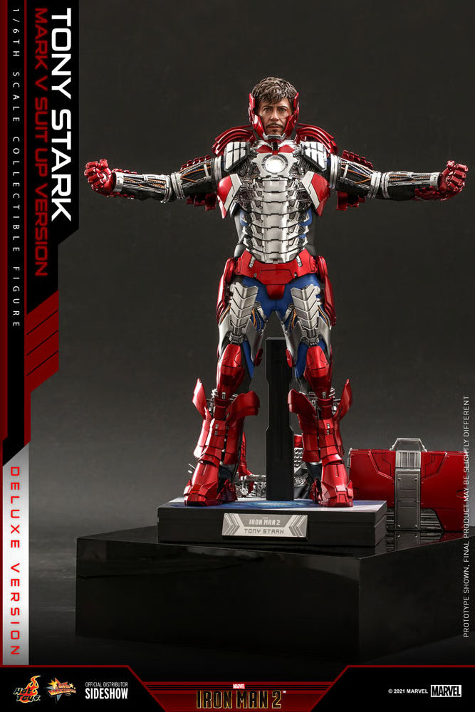 Tony Stark (Mark V Suit Up Version) Deluxe Sixth Scale Collectible Figure - Iron Man 2 - Marvel (Hot Toys)
